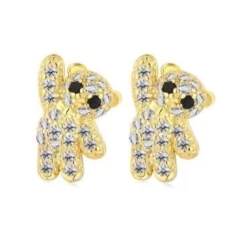 Aretes Osito con circones Dorado