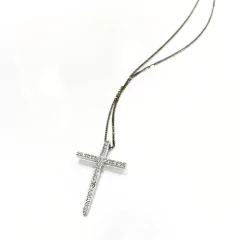 Cadena Cruz grande Circon Pequeño