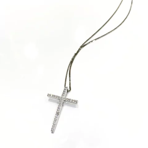 Cadena Cruz grande Circon Pequeño