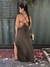 VESTIDO LONGO CHIFFON ABERTO - VERDE MILITAR - comprar online