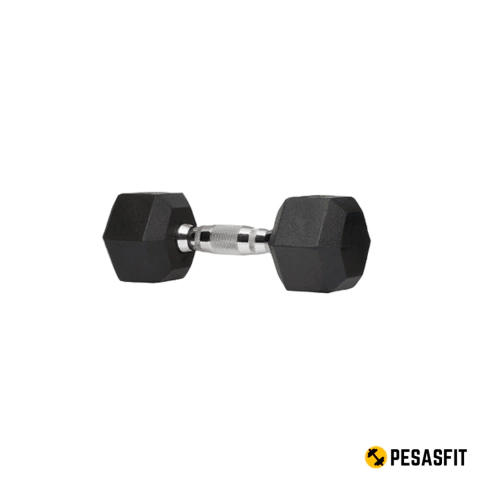 Dumbell mancuerna hexagonal cromada engomada importada x PAR
