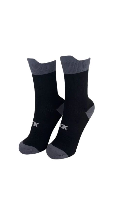 MEIA OVER ALL CANO CURTO PRETA COM GRAFITE