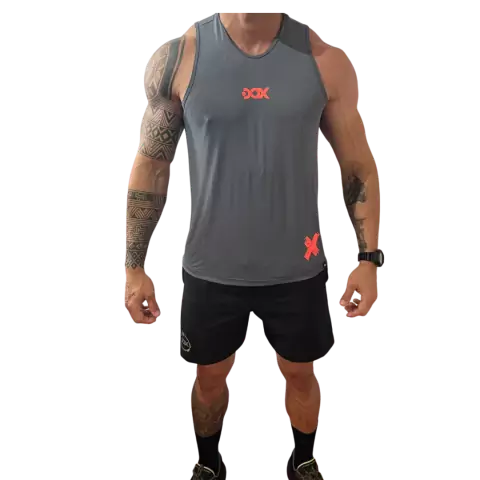 Regata Masculina Grafite/Laranja DOX Triple