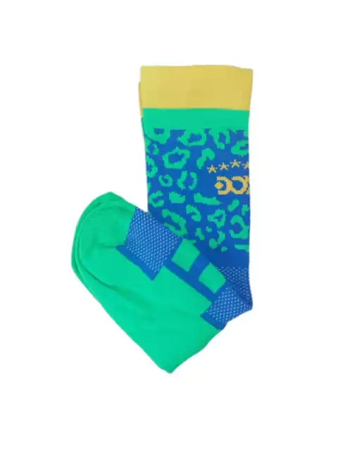 Meia Infantil Azul/ Amarela e Verde - COPA BRASIL