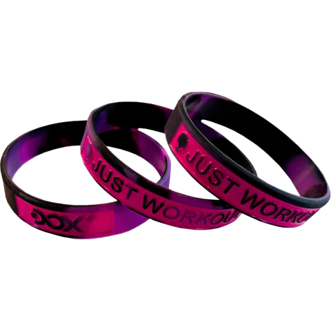 Pulseira de Silicone Preta Mescla Rosa Just Workout
