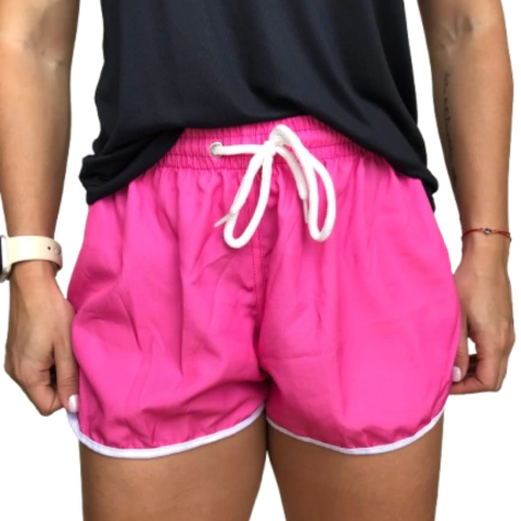 SHORT FEMININO ROSA LISO