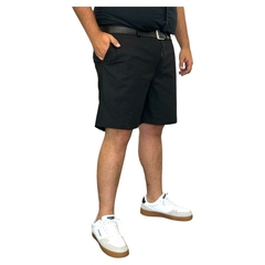 Bermuda Gabardina Corte Chino Negra - comprar online