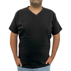 Remera Cuello "V" Negra