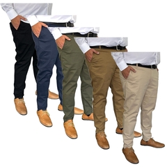 PACK X5 Pantalones Gabardina Corte Chino