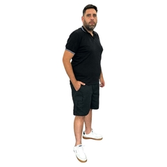 Bermuda Cargo Gabardina Negra - tienda online