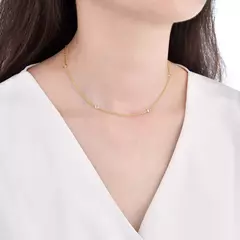 Cadena Choker Cubics Gold