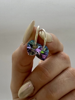 Argolla 14mm con dije cristal de Swarovski corazón - Lila - comprar online