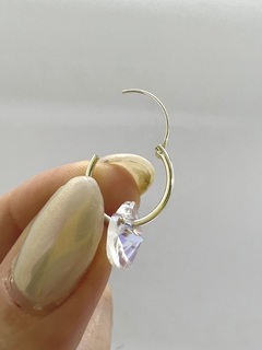 Argolla 14mm con dije corazón cristal de Swarovski - Translúcido en internet