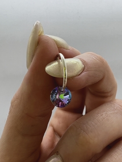 Argolla 14mm con dije redondo cristal de Swarovski - Lila en internet