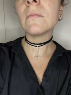 Choker de Gamuza con dije - Makana Accesorios