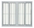 VITRO 4 FOLHAS ALUMÍNIO BRANCO COM GRADE LINHA PREMIUM LUX ESQUADRIAS
