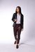 Blazer Wine Collar Cuero de Oveja Negro en internet