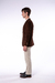 Blazer Less Cuero de Cabra Antilopada Marrón