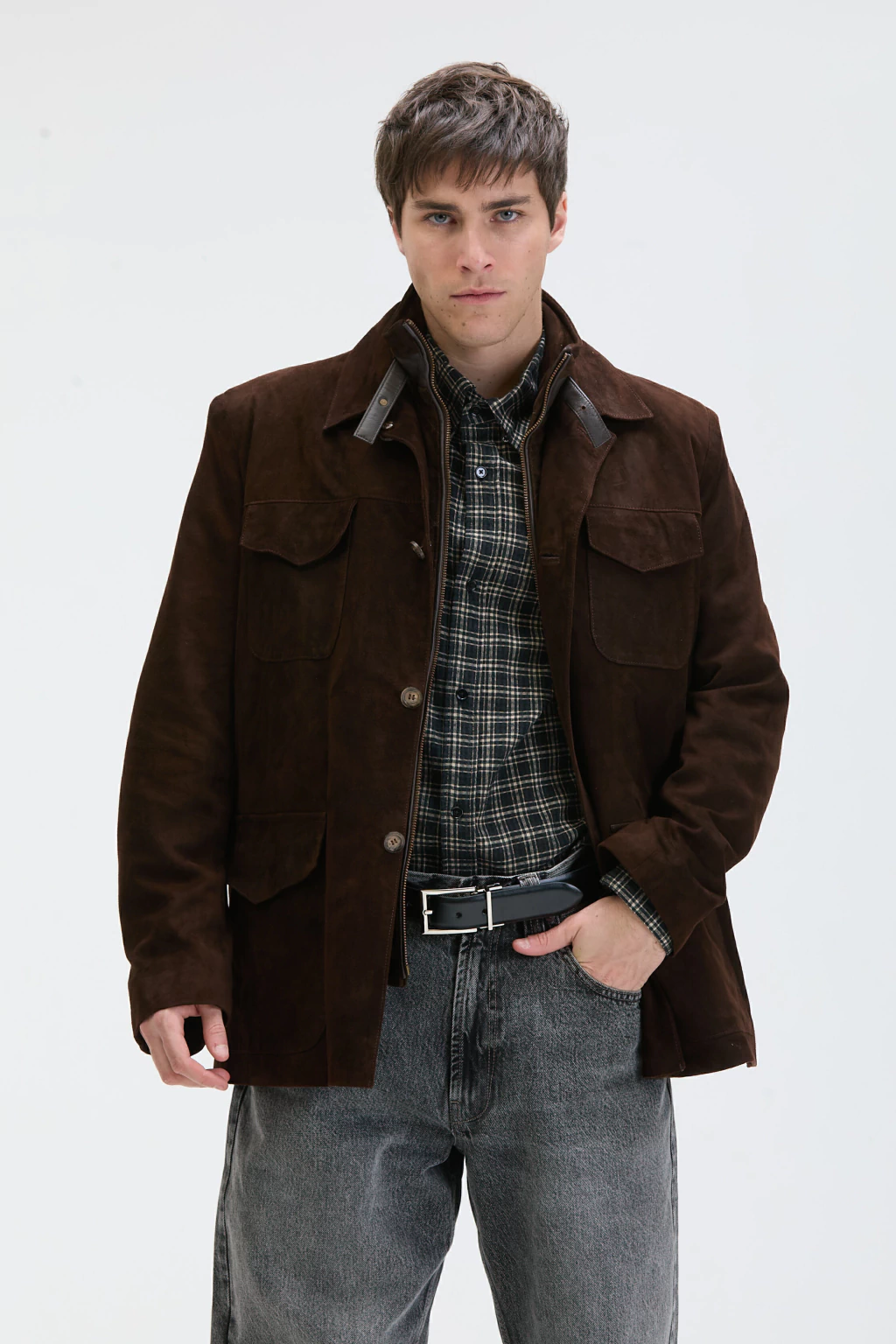 Cazadora Willow Antilopada Cuero de Cabra Chocolate