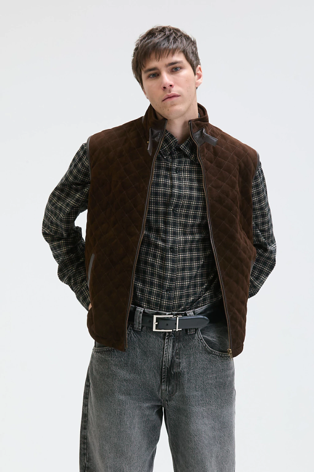 Chaleco Victor Matelaseado Cuero de Cabra