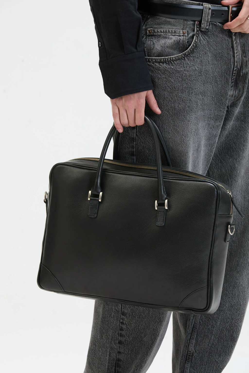 Portafolio Palace Cuero Vacuno Negro