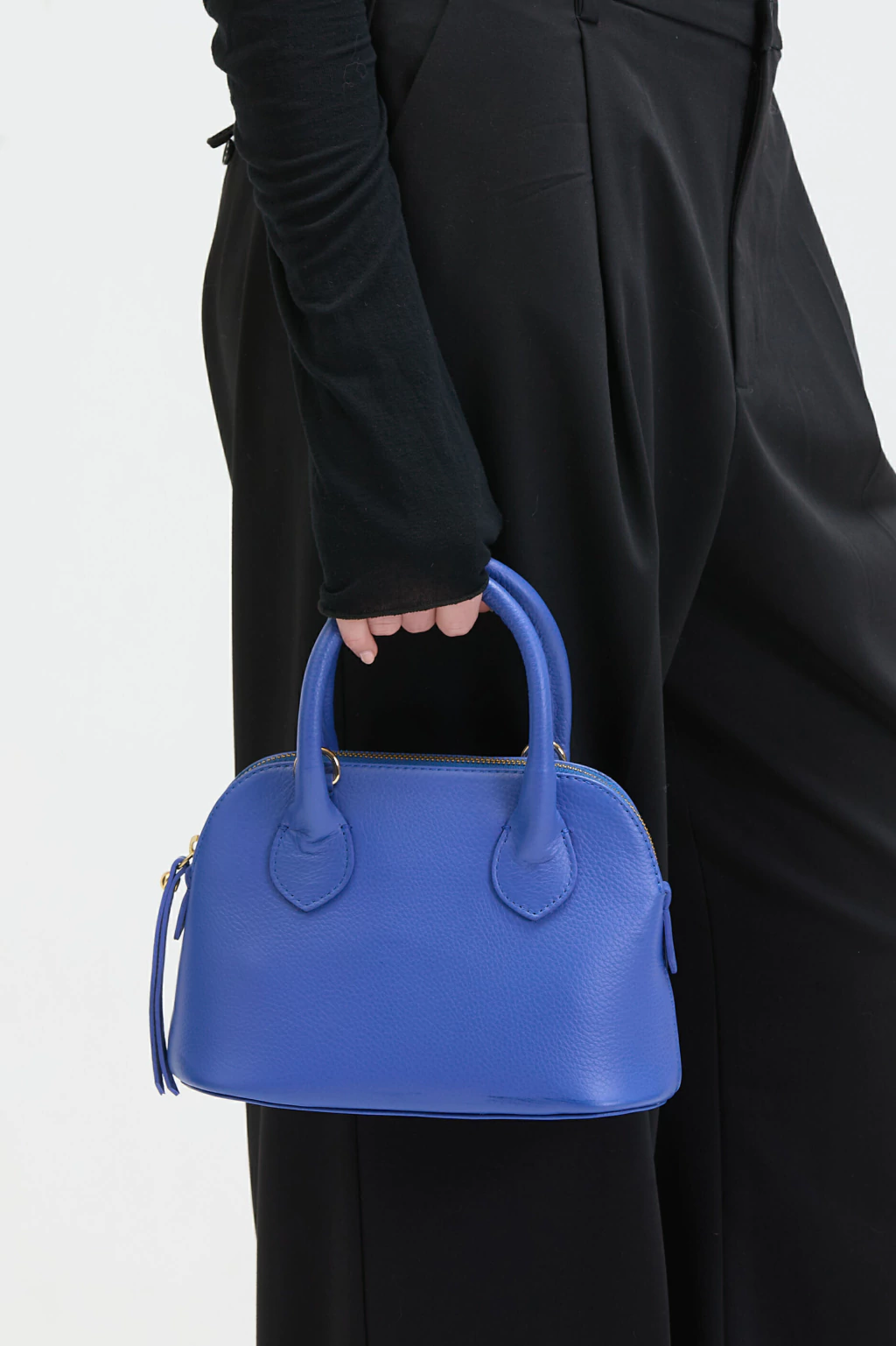 Bolso Malena Cuero Azul