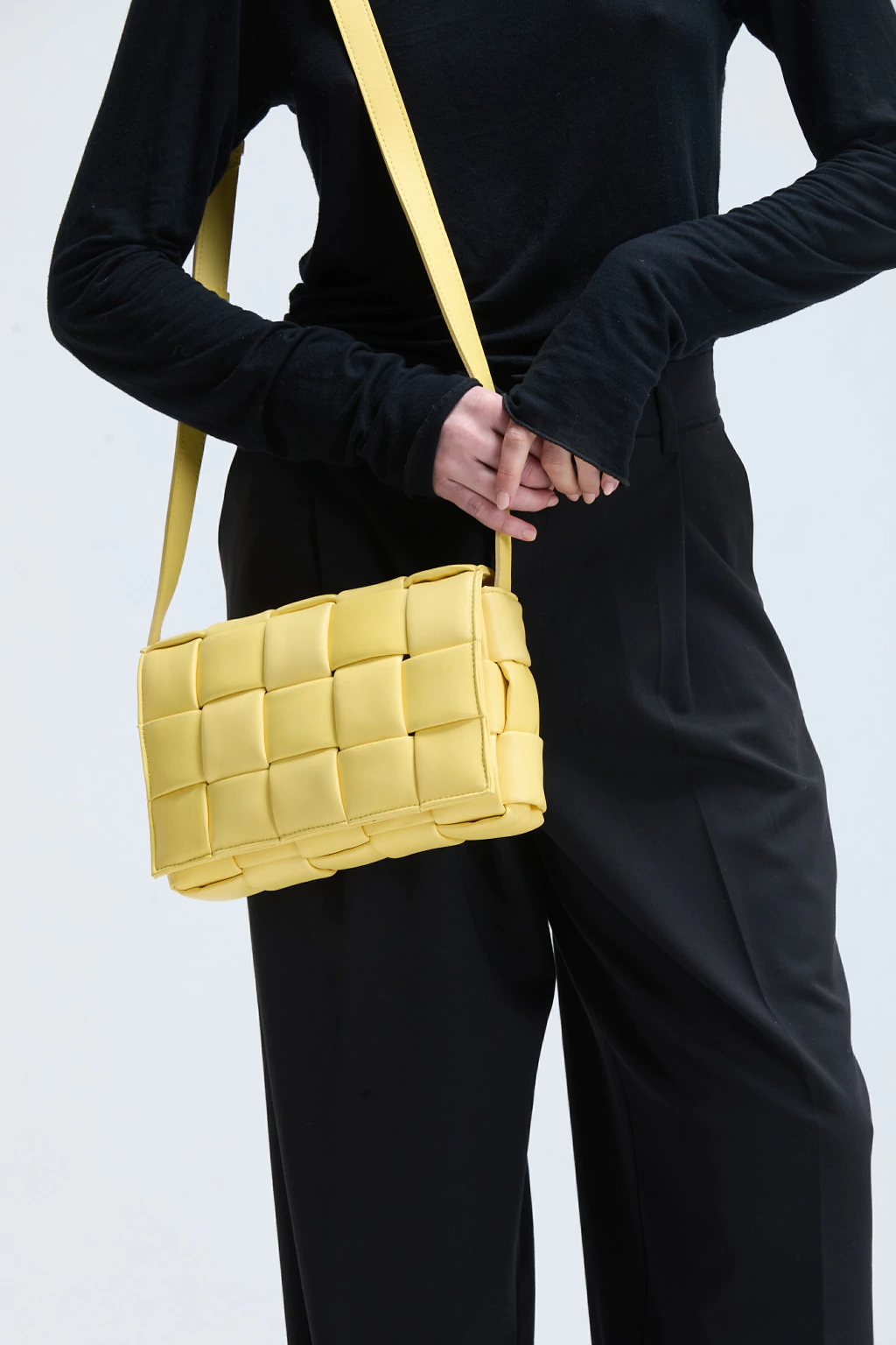 Cartera Cross Cuero Vacuno Amarillo