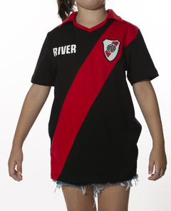 Remera Cuello Polo Banda Niño Negro (RP241506) - comprar online