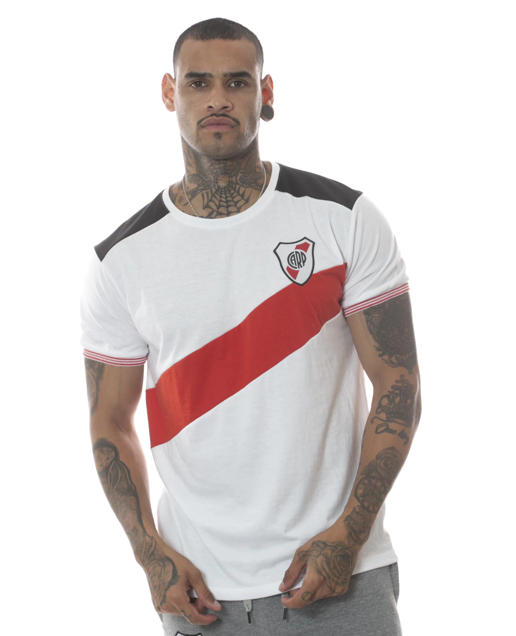 Remera recorte banda Blanco Rp231485