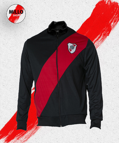 Campera Deportiva River Banda Negro RP244031 - comprar online