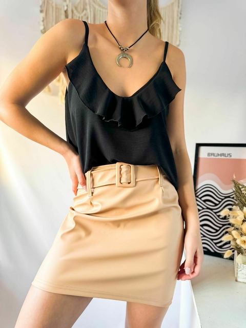 Pollera de Cuerina con Hebilla