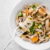 Pasta integral con calabazas, zapallitos y pimientos