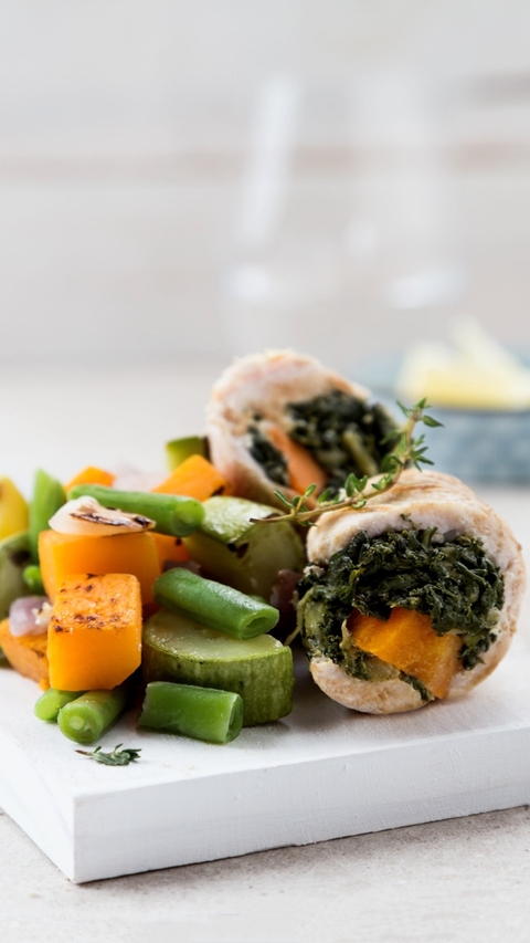 Pollo relleno con vegetales al horno - comprar online