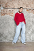 Jean Wide leg celeste con rotura Cenitho