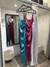 Vestido saten largo con frunce - comprar online