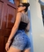 Short Azul Nevado con dobles economico