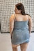 Vestido corto glitter con tajo en internet