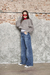 Jean Wide leg elastizado azul con ruedo Cenitho - Liberata y Ceferina