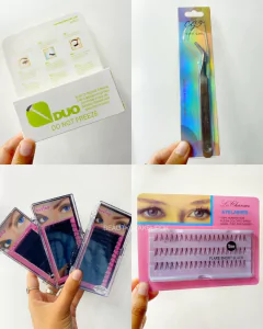 Combo pestañas en casa: set pestañas+ pegamento + pinza City Girl - comprar online
