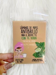 100 laminas anti brillo rostro te verde - comprar online