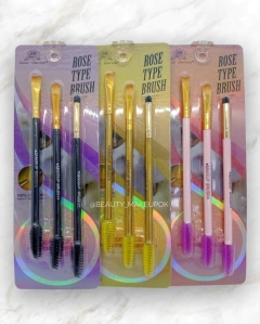 Set de brochas + cepillo de pestañas/cejas