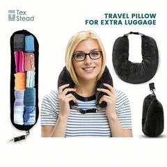 Almohada de viaje rellenable con ganchos y cierre