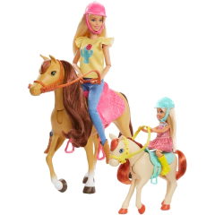 BONECA BARBIE E CHELSEA DIVERSAO COM CAVALO FXH15 - comprar online