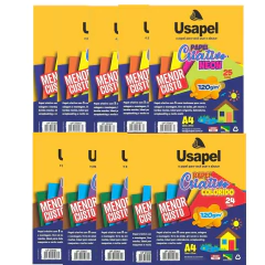 PAPEL CRIATIVO KIT 120G NEON 5UN E COLORIDO A4 5UN - USAPEL