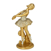 BAILARINA DECORATIVA EM RESINA DOURADA YRES-B39