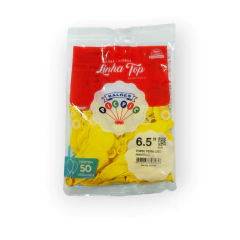 BEXIGA PERA LISO 50UN AMARELO - BALOES PIC PIC