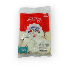 BEXIGA PERA LISO 50UN BRANCO - BALOES PIC PIC - comprar online