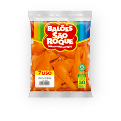 BEXIGA LISO LARANJA MANDARIM 7 POLEGADAS - SAO ROQUE