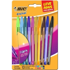 CANETA ESFEROGRAFICA BIC FASHION 10 CORES 1.2mm