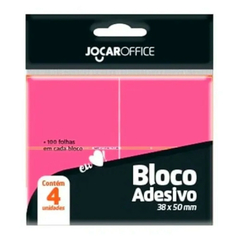 RECADO ADESIVO 38X50 ROSA NEON 4UN 100F - LEONORA